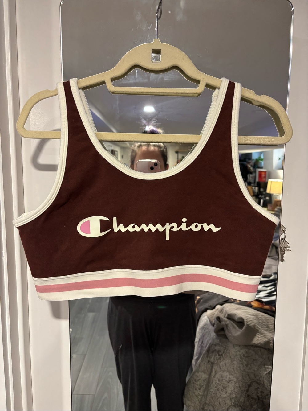 Champion Brown Tank with White Trim and Red-Blue Logo